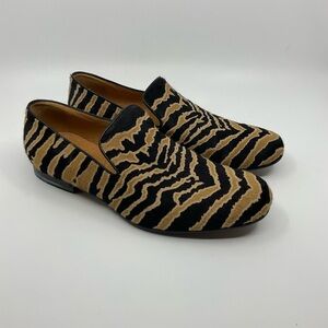 Gucci Zebra Print Calf Hair Loafers